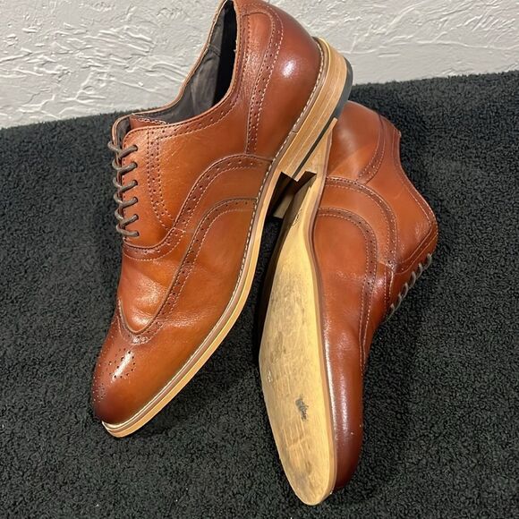🔥🔥 STACY ADAMS Dunbar Wingtip Oxford Brown Dress Shoes - Men Sz 8M - PERFECT! - Picture 8 of 15